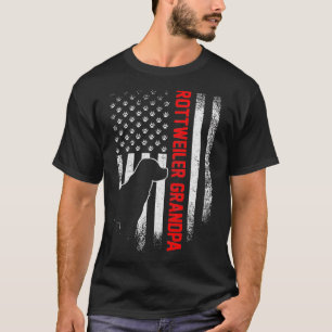 Camiseta Vintage American Flag Orud Rottweiler Grandpa Sil