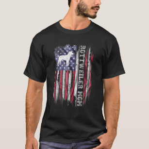Camiseta Vintage American Flag Orud Rottweiler Mãe Rottie