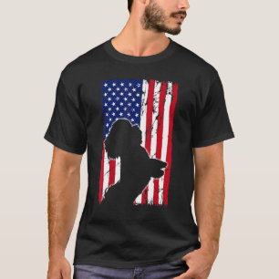 Camiseta Vintage American Flag Pai Maltês Mãe Puppy Pa