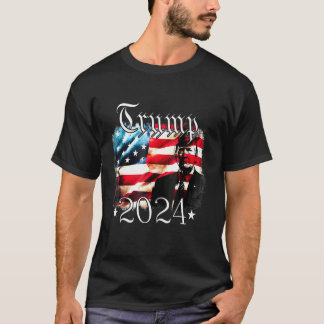 Camiseta Vintage American Flag Patriótico 4 de julho Donald