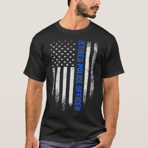Camiseta Vintage American Flag, Policial aposentado, Engraç