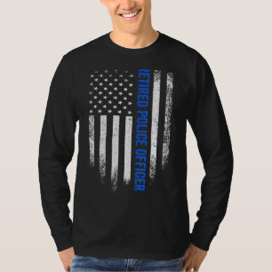 Camiseta Vintage American Flag, Policial aposentado, Engraç