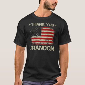Camiseta Vintage American Flag Política Obrigado Brandon