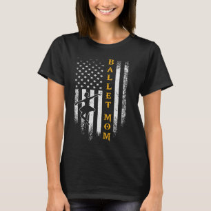 Camiseta Vintage American Flag Proud Balé Mãe Ballerina S