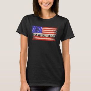 Camiseta Vintage American Flag Proud Skateboard Pai Skater
