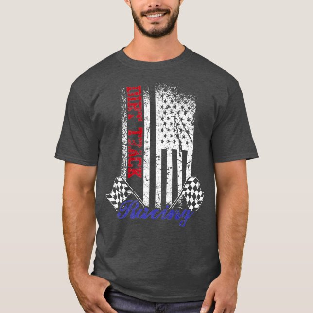 Camiseta Vintage American Flag Race Race (Frente)