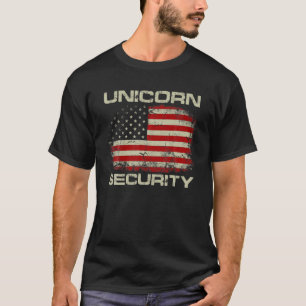 Camiseta Vintage American Flag Security Squad Unicorn Secur