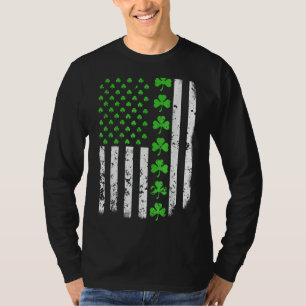 Camiseta Vintage American Flag Shamrock Green Clover Me