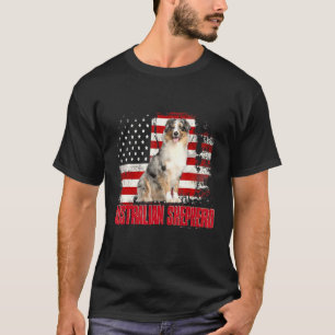 Camiseta Vintage American Flag Shepherd australiano