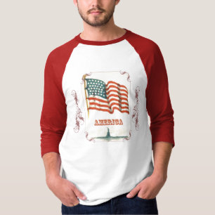 Camiseta Vintage American Flag Shirt