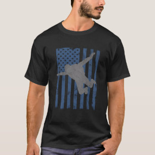 Camiseta Vintage American Flag Skydiving
