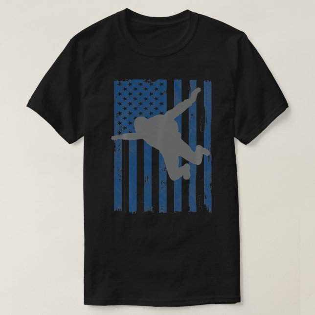 Camiseta Vintage American Flag Skydiving (Frente do Design)
