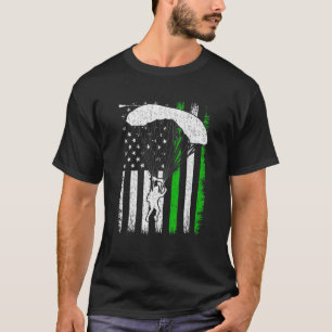 Camiseta Vintage American Flag Skydiving Ruas. Patricks Day