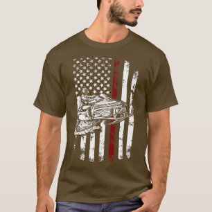 Camiseta Vintage American Flag Snowmobiling Snowmobile Ride