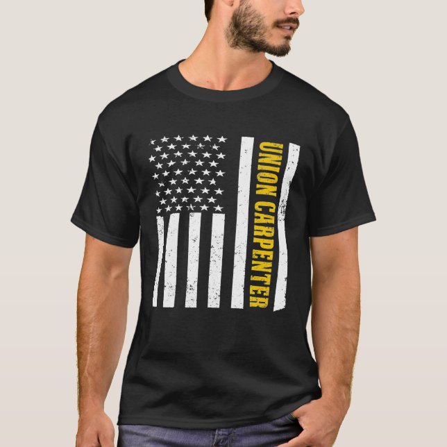 Camiseta Vintage American Flag Union Carpenter Premium (Frente)