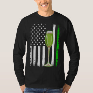 Camiseta Vintage American Flag Wine Dia de São Patrício Men