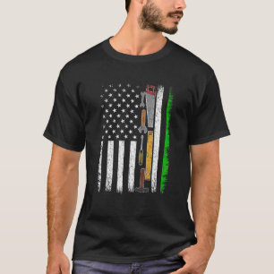 Camiseta Vintage American Flag Woodworking Ruas. Dia dos Pa