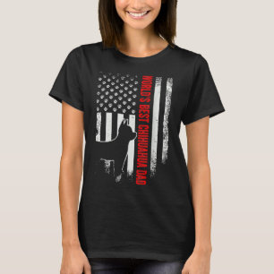 Camiseta Vintage American Flag World Best Chihuahua Pai