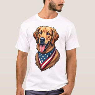 Camiseta Vintage American Pride Golden Retriever