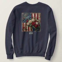 Camiseta Vintage Americana Rosa e Bandeira