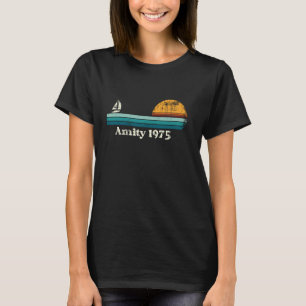 Camiseta Vintage Amity 1975 Sunset Retro Sailboat S