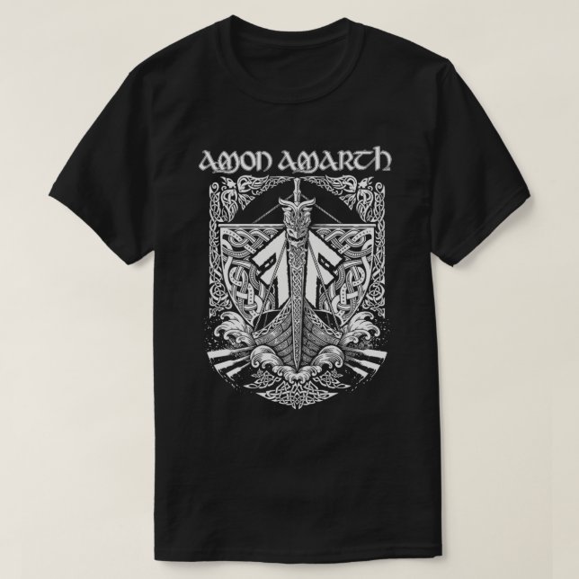 Camiseta Vintage Amon Amarth Design Para Ventiladores (Frente do Design)