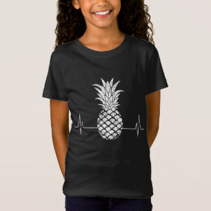 Camiseta Vintage Ananas Heartbeat Heartline ECG Fruta Verde