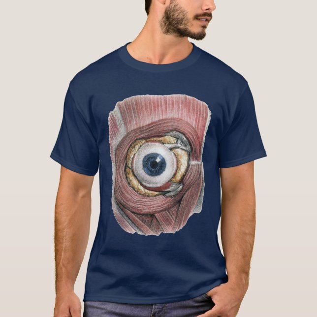 Camiseta Vintage Anatomia Humana, Olho Olhal com Músculos (Frente)