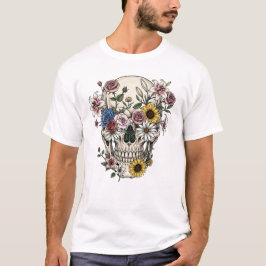 Camiseta Vintage, anatomia médica, flor do crânio