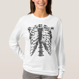Camiseta Vintage Anatomical Rib Cage Sketch Design