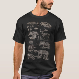 Camiseta Vintage Animais Pré-Históricos Esqueletos e Fóssei