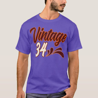 Camiseta Vintage Aniversário De 34 Anos