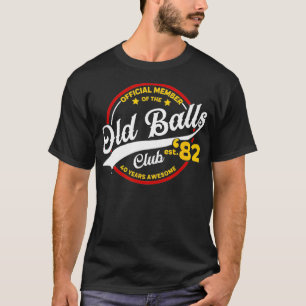 Camiseta Vintage aniversário de 40 anos Old Balls Club 1982