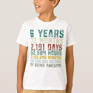 Camiseta Vintage, Aniversário do Garoto 6 de Aniversário de