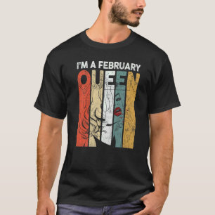 Camiseta Vintage Aniversário, sou uma Rainha de fevereiro
