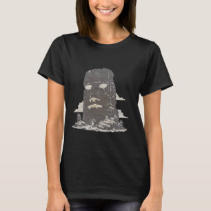 Camiseta Vintage Antiga Estátua Esculpida Cabeça de Pedra P