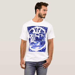 Camiseta Vintage Antique Blue Willow Pattern cerca de 1790