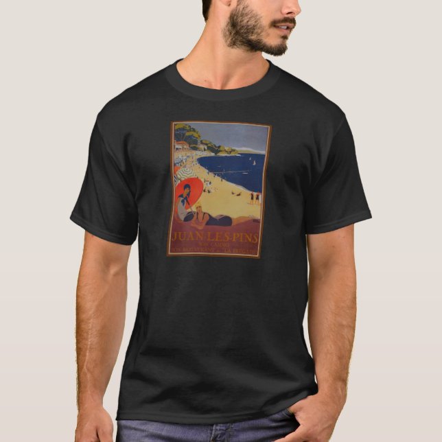 Camiseta Vintage Anúncio de Viagem francês (Frente)