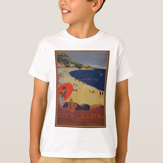 Camiseta Vintage Anúncio de Viagem francês (Frente)