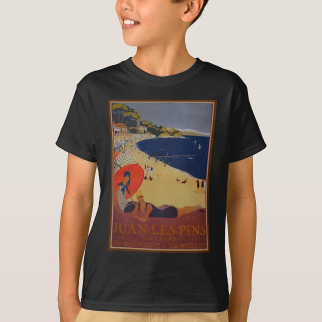 Camiseta Vintage Anúncio de Viagem francês (Frente)