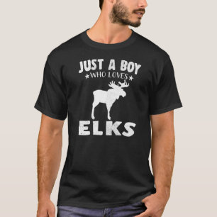Camiseta Vintage Apenas Um Menino Que Ama O Animal De Elk
