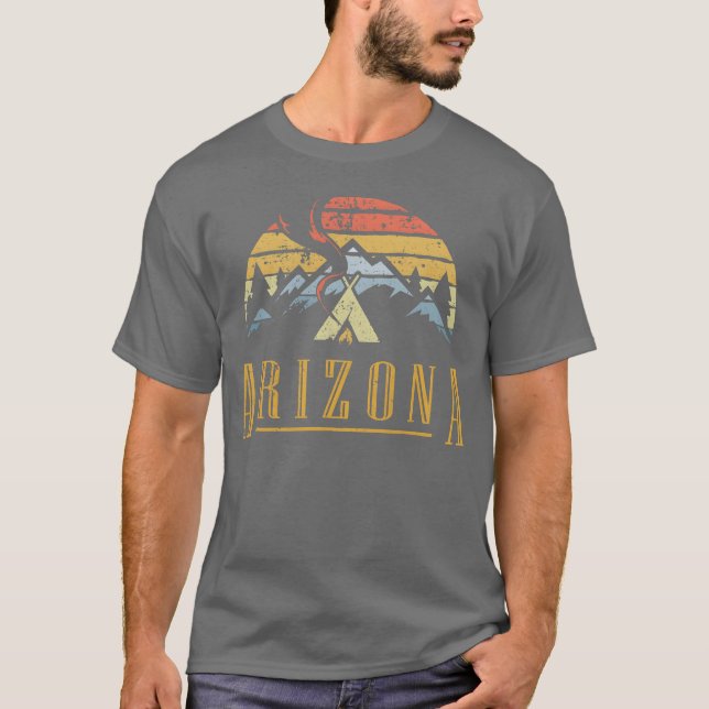 Camiseta Vintage Arizona Mountains Camping Campfire Retro v (Frente)