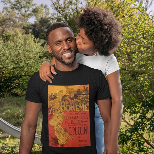 Camiseta Vintage Art Nouveau Music, La Boheme Opera, 1896 (Criador carregado)