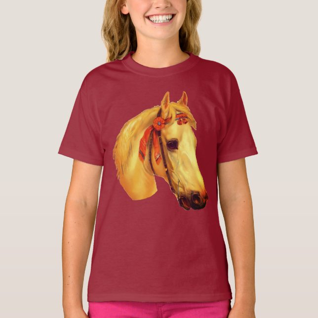Camiseta Vintage Art Palomino Horse (Frente)
