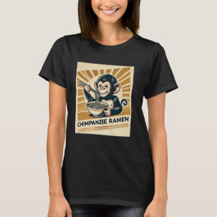 Camiseta Vintage, Arte Japonesa, Vida Selvagem Fria Chimpan