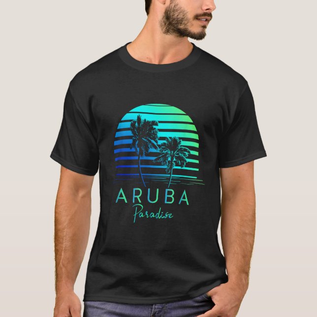 Camiseta Vintage Aruba Beach Vibes Vacation Souvenir (Frente)