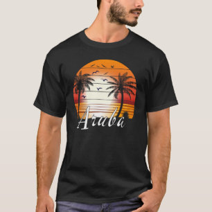 Camiseta Vintage Aruba Palm Trees Summer Beach