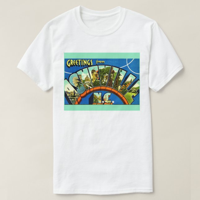 Camiseta Vintage Asheville Greetings T Shirt (Frente do Design)