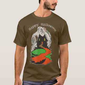 Camiseta Vintage Assustadora, Sobrepondo-Se A Um Assustador