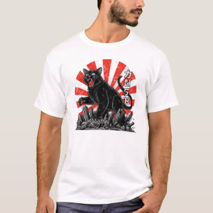 Camiseta Vintage Ataque de Gato Kaiju Monstro Retro Japon
